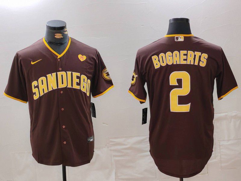 Men San Diego Padres #2 Bogaerts Brown Game 2024 Nike MLB Jersey style 4->san diego padres->MLB Jersey